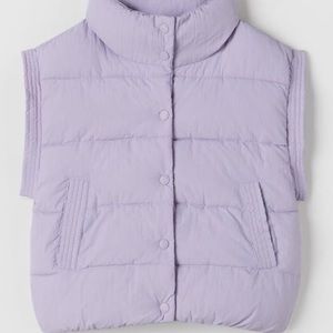 ZARA Kids Oversized Puffer Vest Limited Edition Girls Size 9-10 Lavender
